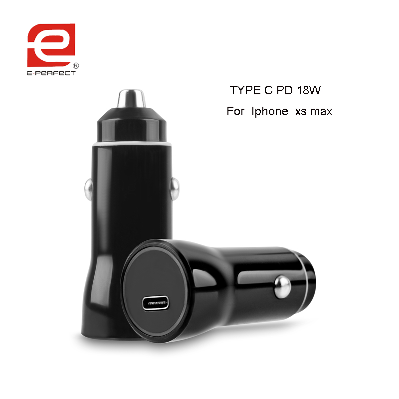 TYPE C  PD  18W  car charger  for  Iphone 8 X XS XSMAX