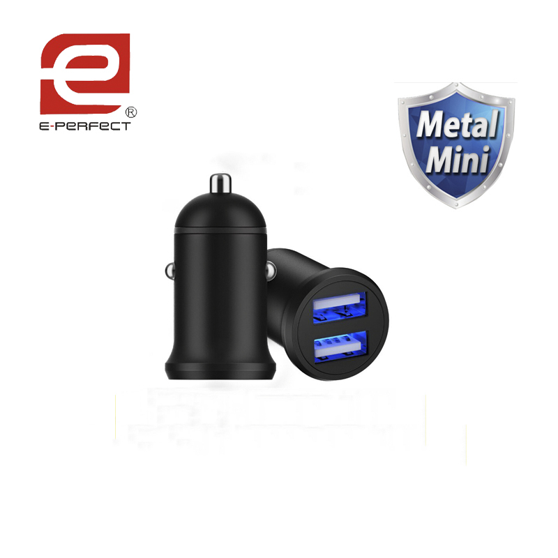 Mini Dual USB Car Charger Adapter 4.8A Metal Car-Charger Mob