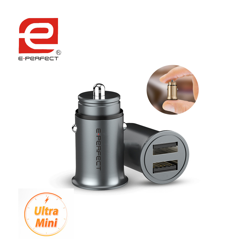 Mini Dual USB Car Charger Adapter 4.8A Metal Car-Charger Mob